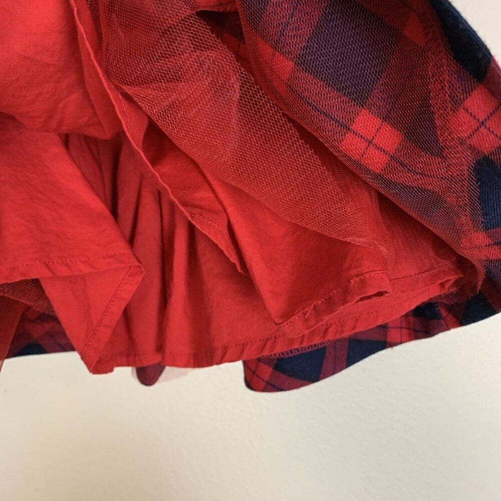 Janie & Jack Plaid Skirt Red Navy Blue Lined Holiday Christmas Girls 3-6 Months - Picture 5 of 11